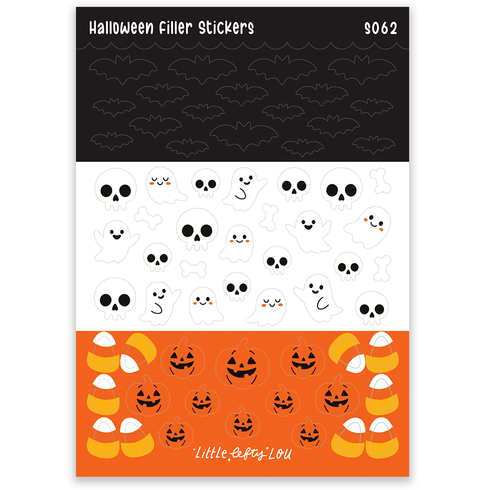 Pre-Order: A6 Halloween Fillers Sticker Sheet (S062)