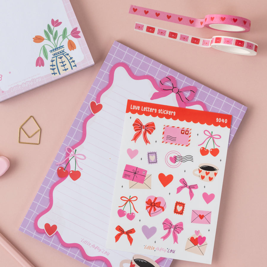 A6 Love Letters Sticker Sheet (S040)
