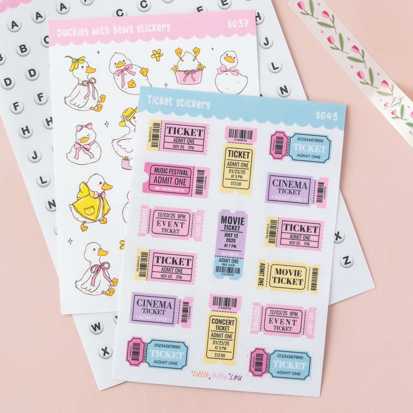 A6 Ticket Sticker Sheet (S045)