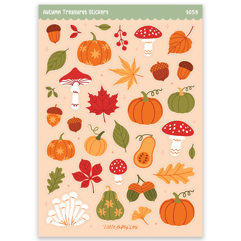 Pre-Order: A5 Autumn Treasures Sticker Sheet (S059)