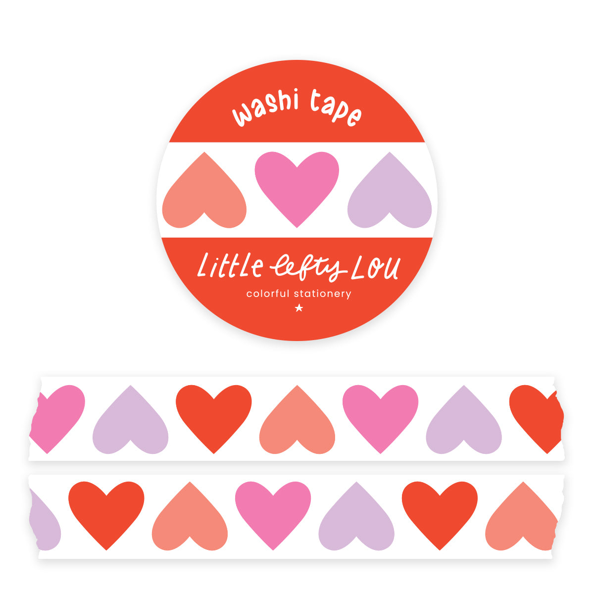 Hearts Washi Tape - Little Lefty Lou