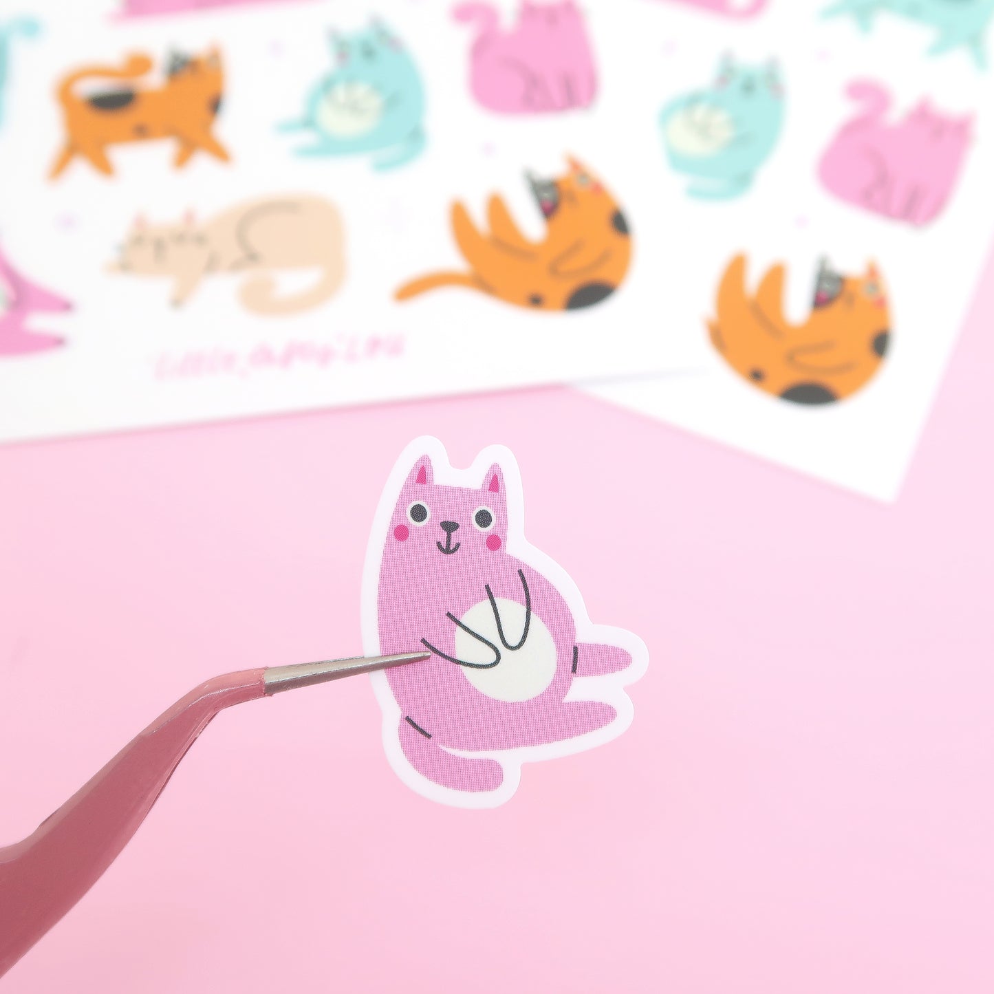 Colorful Cats Stickers (S032) - Little Lefty Lou