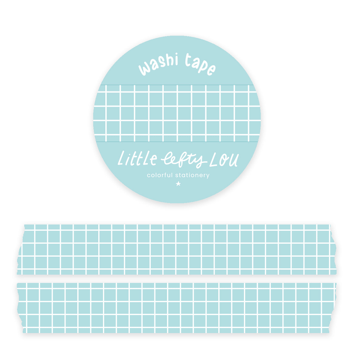 Licht Blauw Grid Washi Tape
