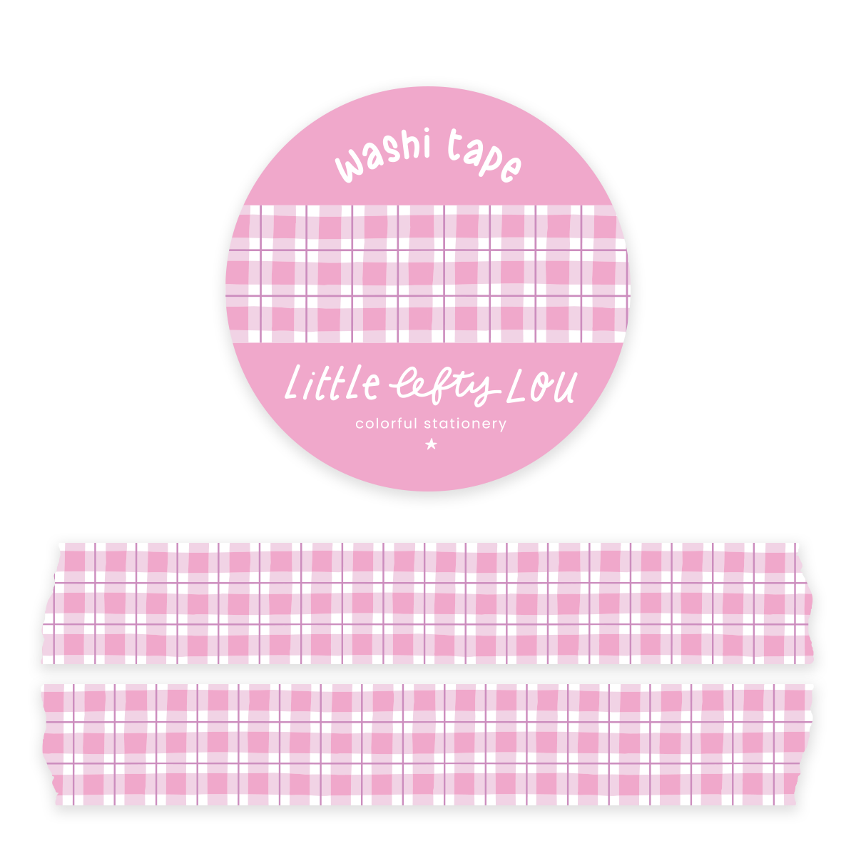 Pink Gingham Washi Tape