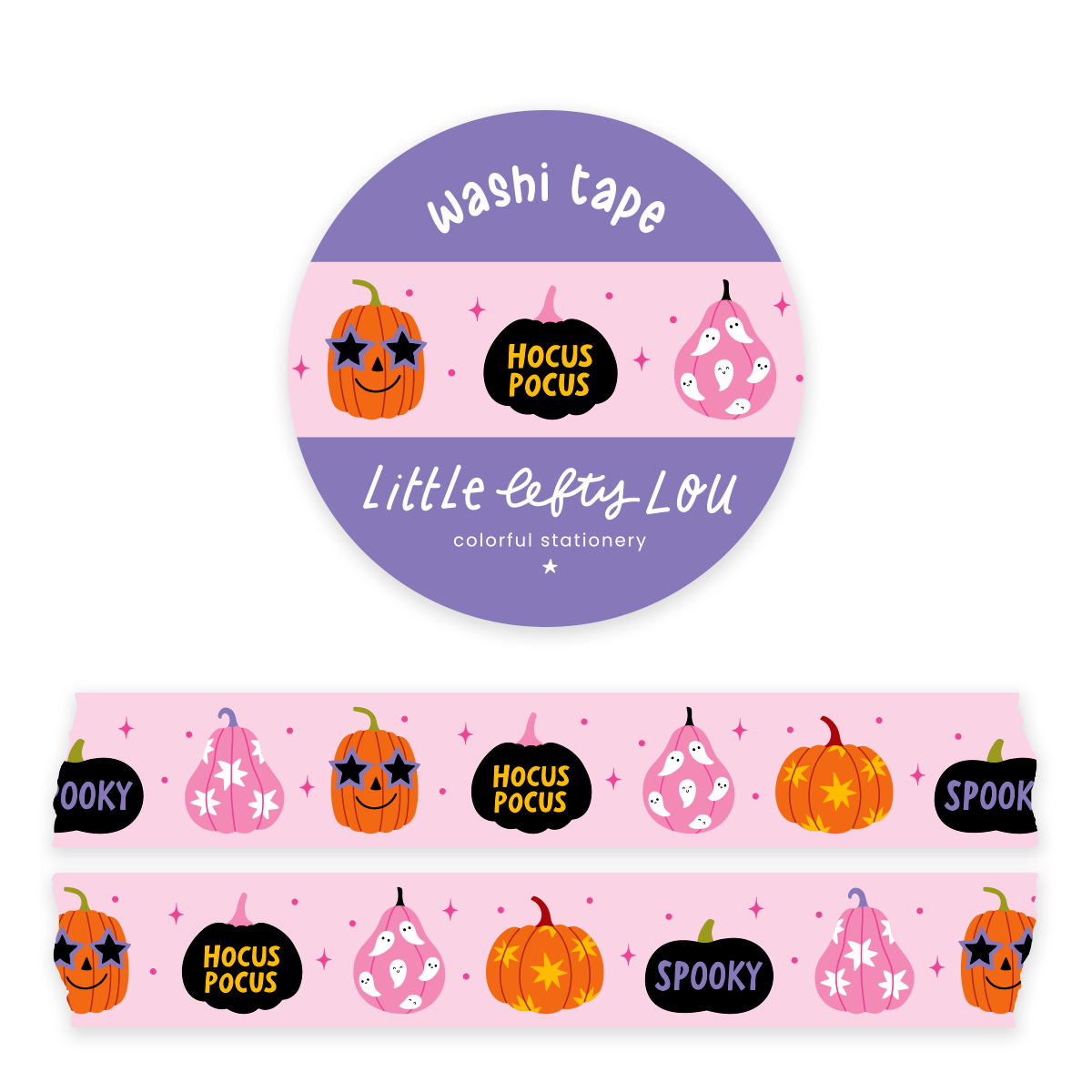 Pink Spoopy Pumpkins Washi Tape