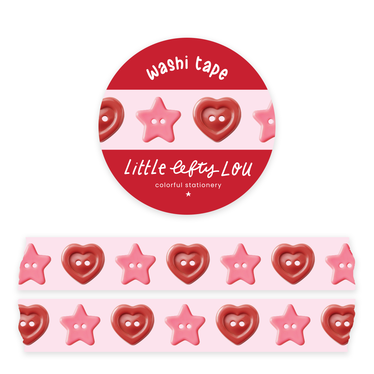 Star And Heart Buttons Washi Tape