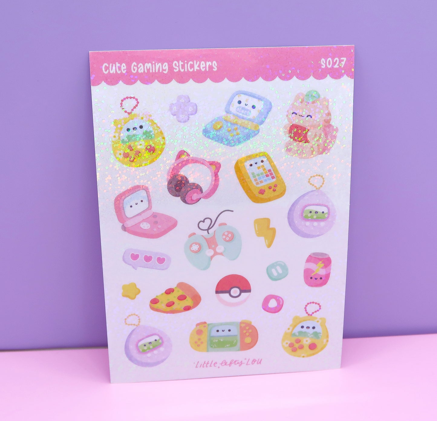 Holo Glitter Cute Gaming Stickers (S027)