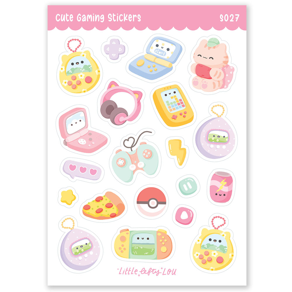 Holo Glitter Cute Gaming Stickers (S027)