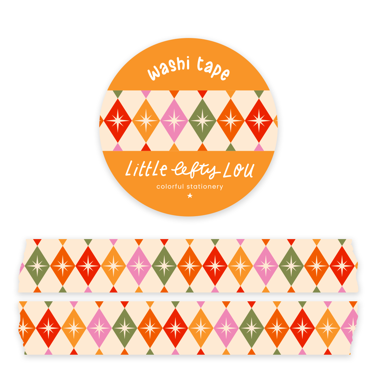 Fall Starburst Harlequin Washi Tape