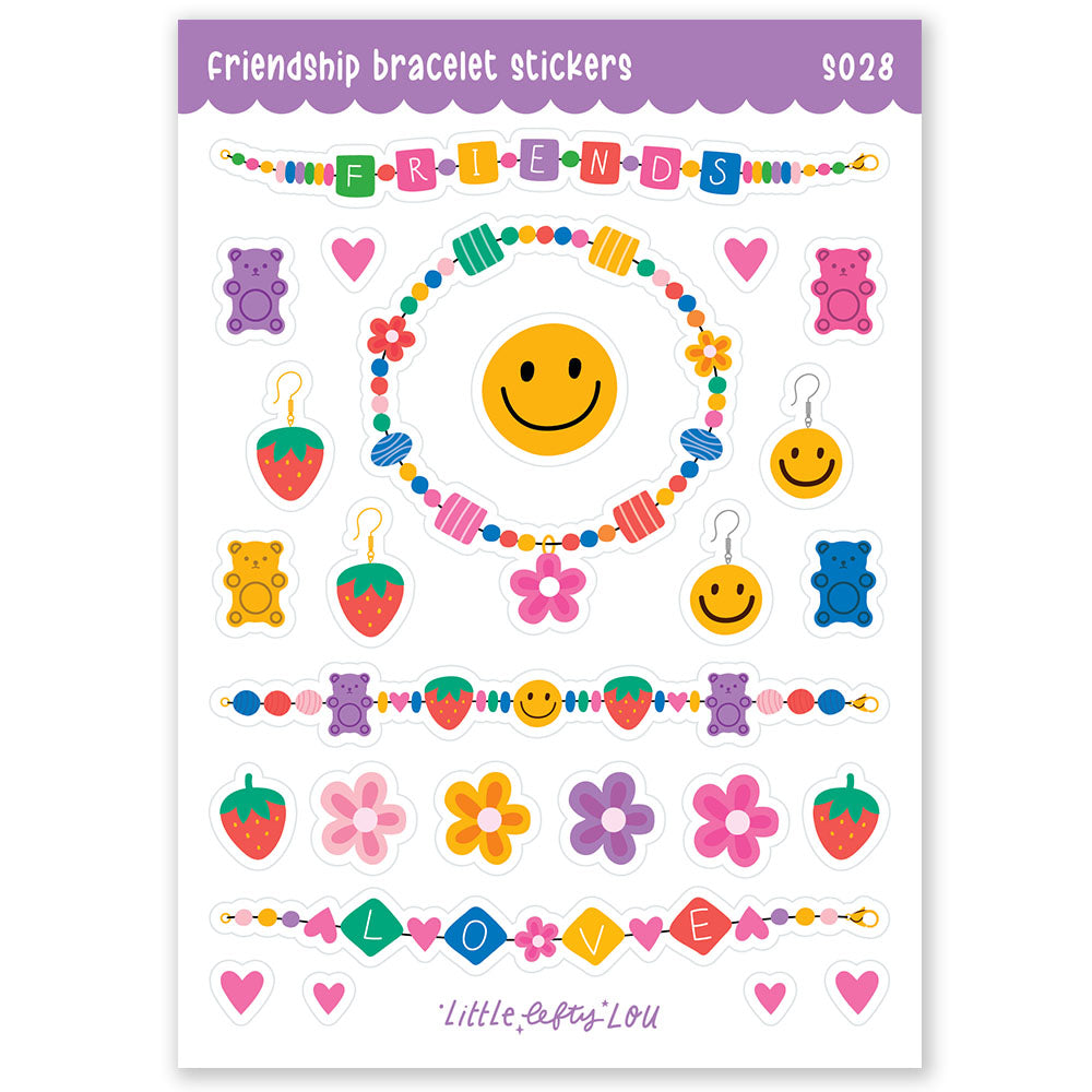 Holo Glitter Friendship Bracelet Stickers (S028)