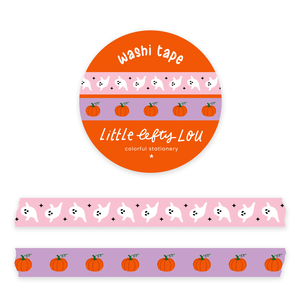 Ghost And Pumpkins - 2 Slim Washi Tapes