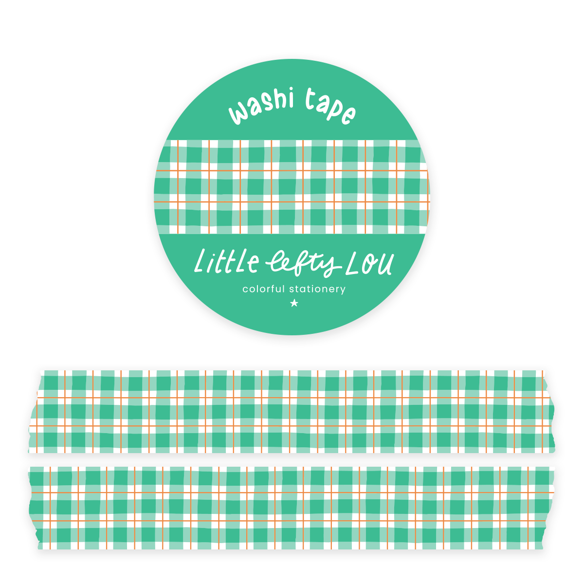 Green Gingham Washi Tape