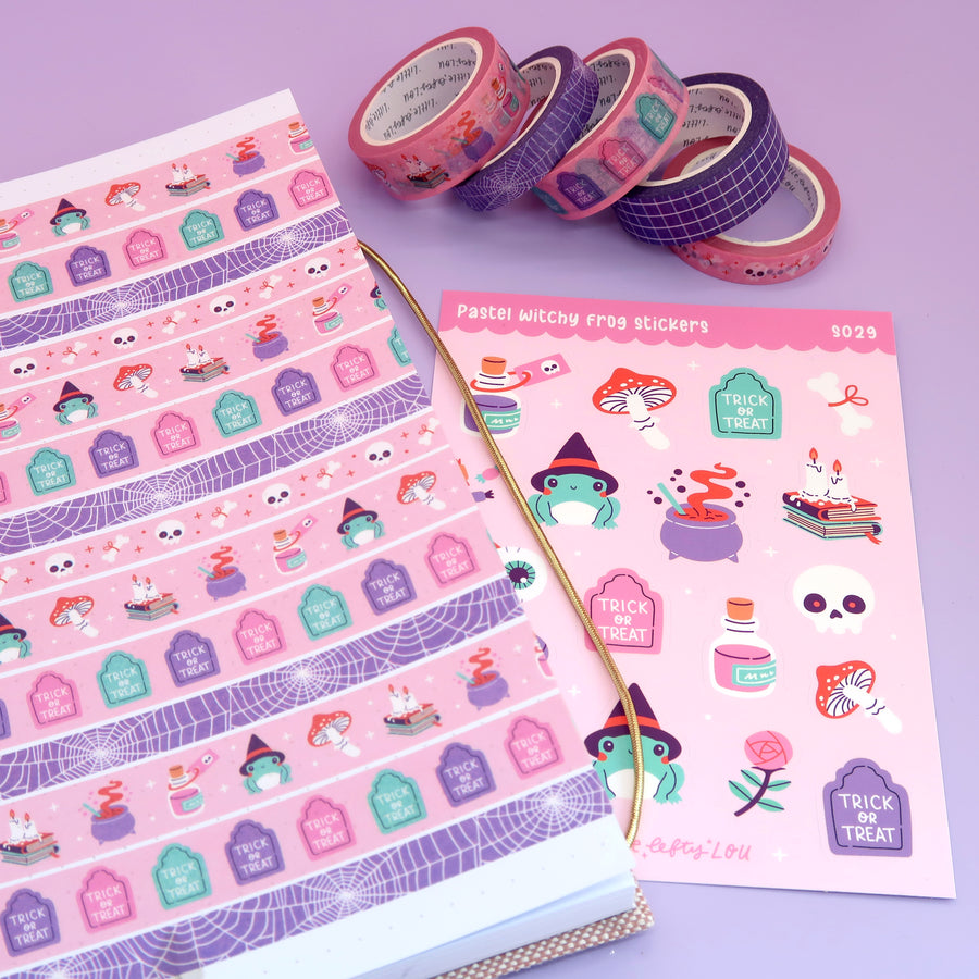 Witchy Frog Pastel Washi Tape - Little Lefty Lou