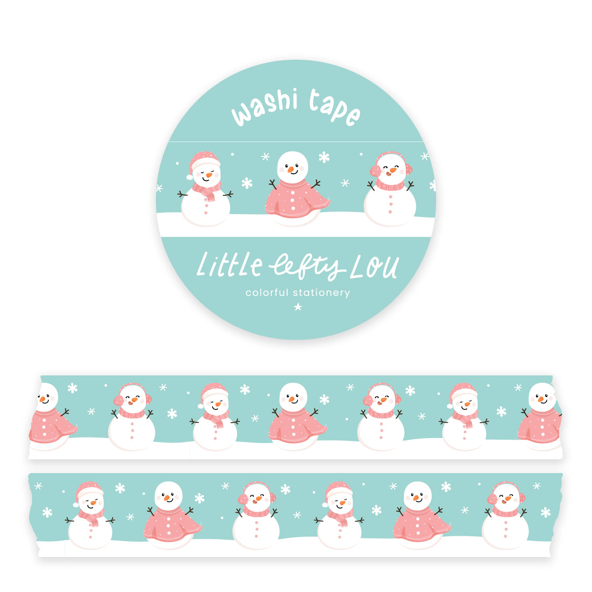 Pink Snowman Washi Tape