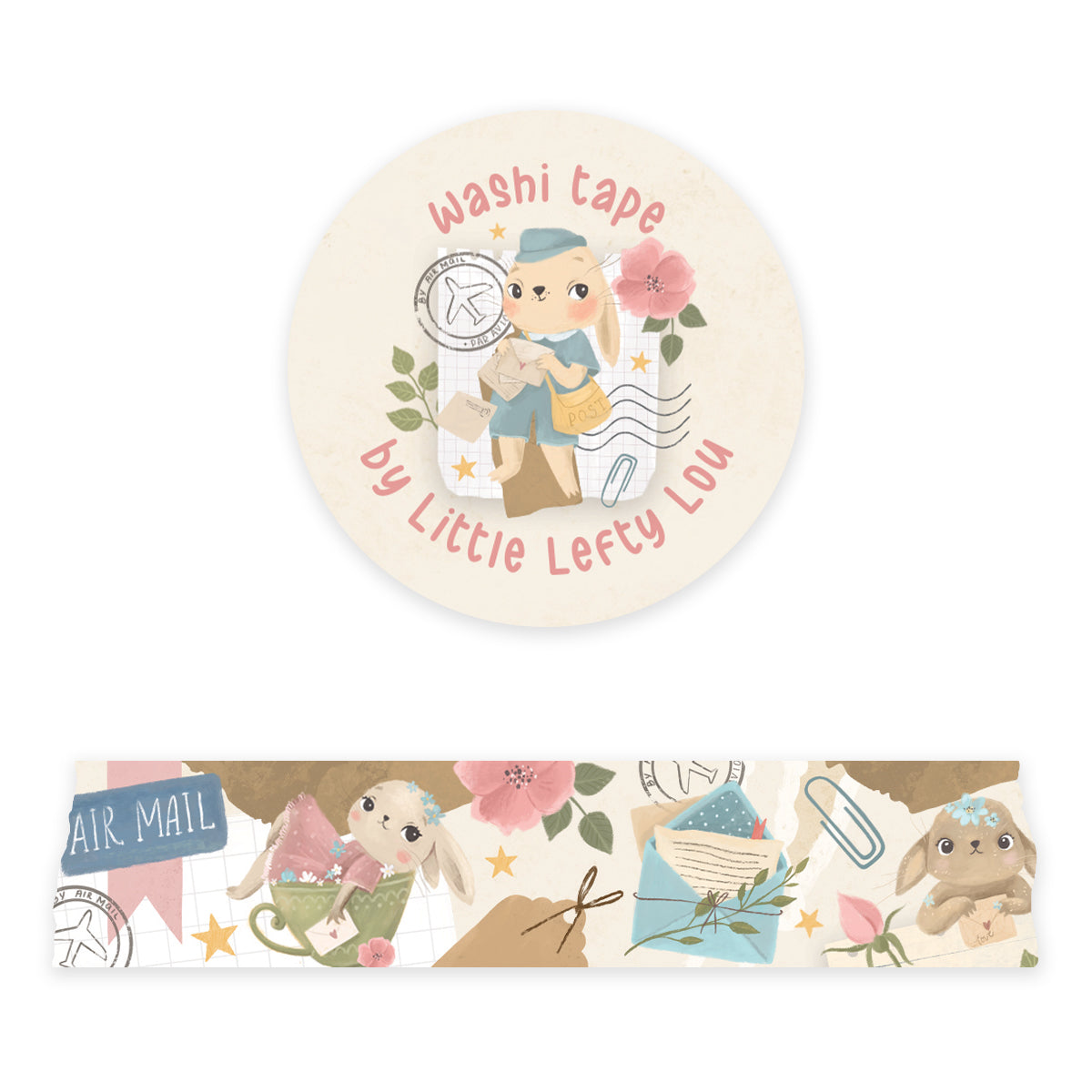 Wide Bunny Mail Washi by Little Lou