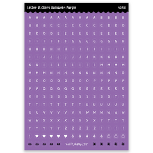Pre-Order: A5 Purple Halloween Letters Sticker Sheet (S058)