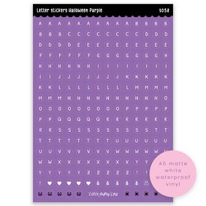 Pre-Order: A5 Purple Halloween Letters Sticker Sheet (S058)