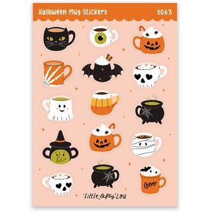 Pre-Order: A6 Halloween Mugs Sticker Sheet (S063)
