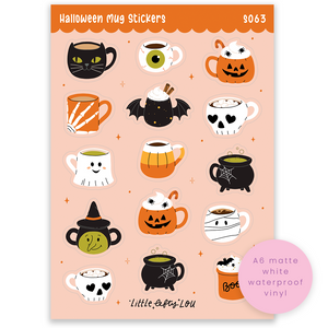 Pre-Order: A6 Halloween Mugs Sticker Sheet (S063)
