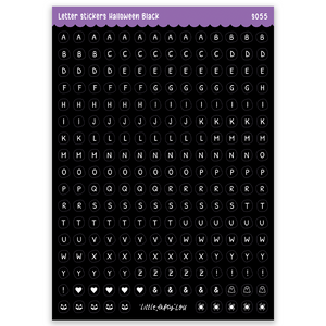 Pre-Order: A5 Black Halloween Letters Sticker Sheet (S055)