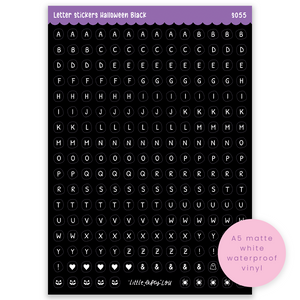 Pre-Order: A5 Black Halloween Letters Sticker Sheet (S055)