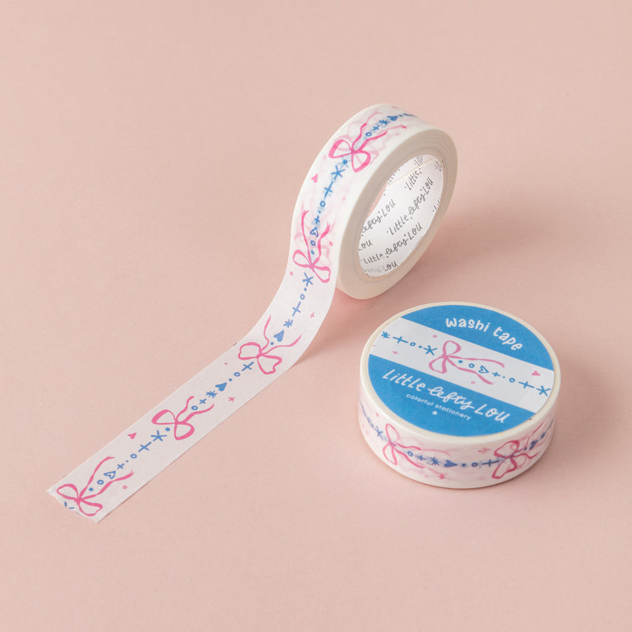 Bows Border Blue & Pink Washi Tape