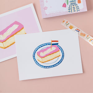 Roze Tompouce Bordje Postcard