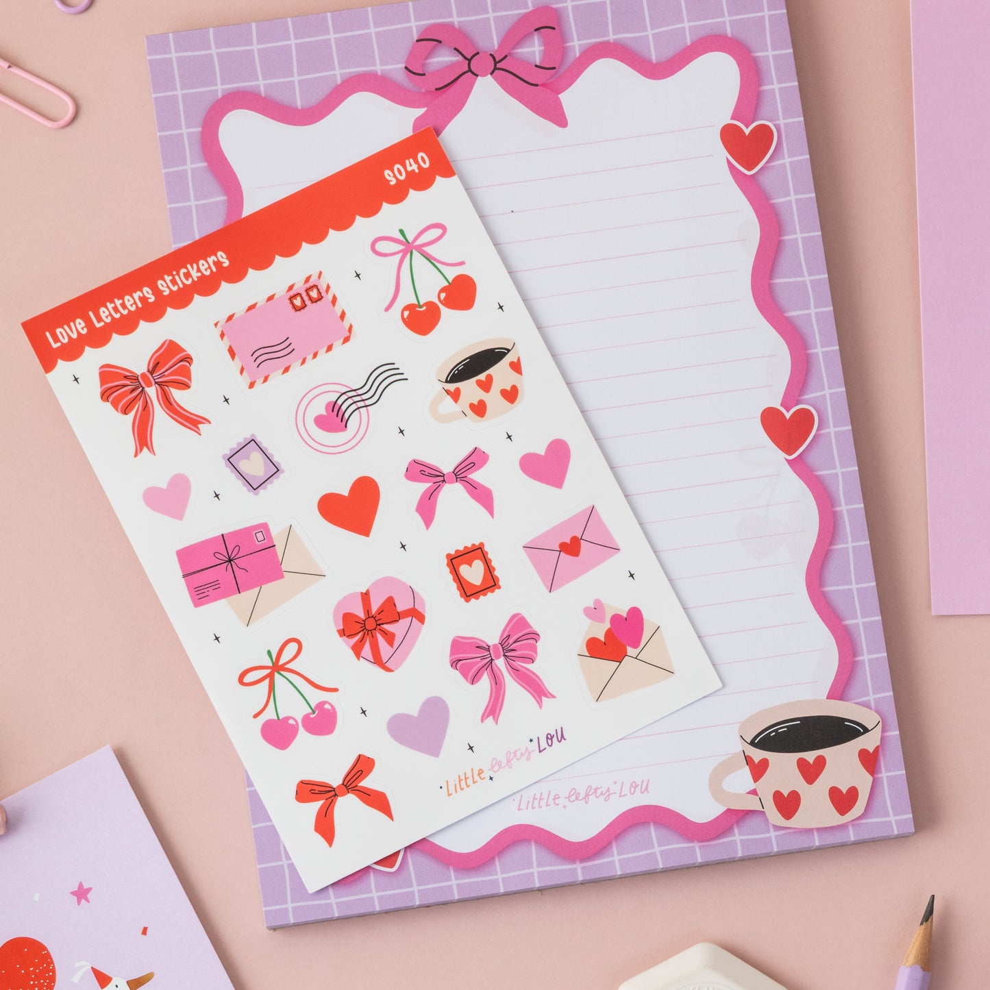 A5 Cherry Love Notepad Double Sided