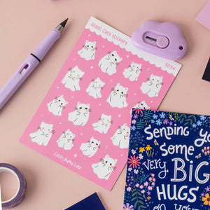 A6 Ghost Cats Sticker Sheet (S034)