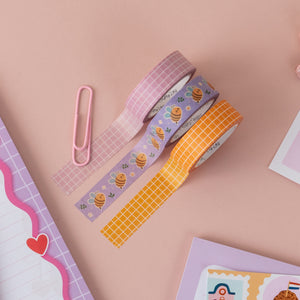Ochre Yellow Grid Washi Tape