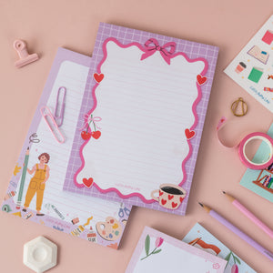 A5 Cherry Love Notepad Double Sided