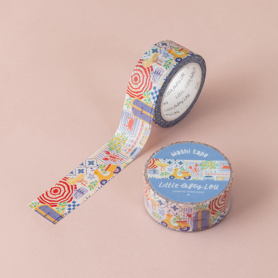 Wide Mediterranean Summer Washi Tape