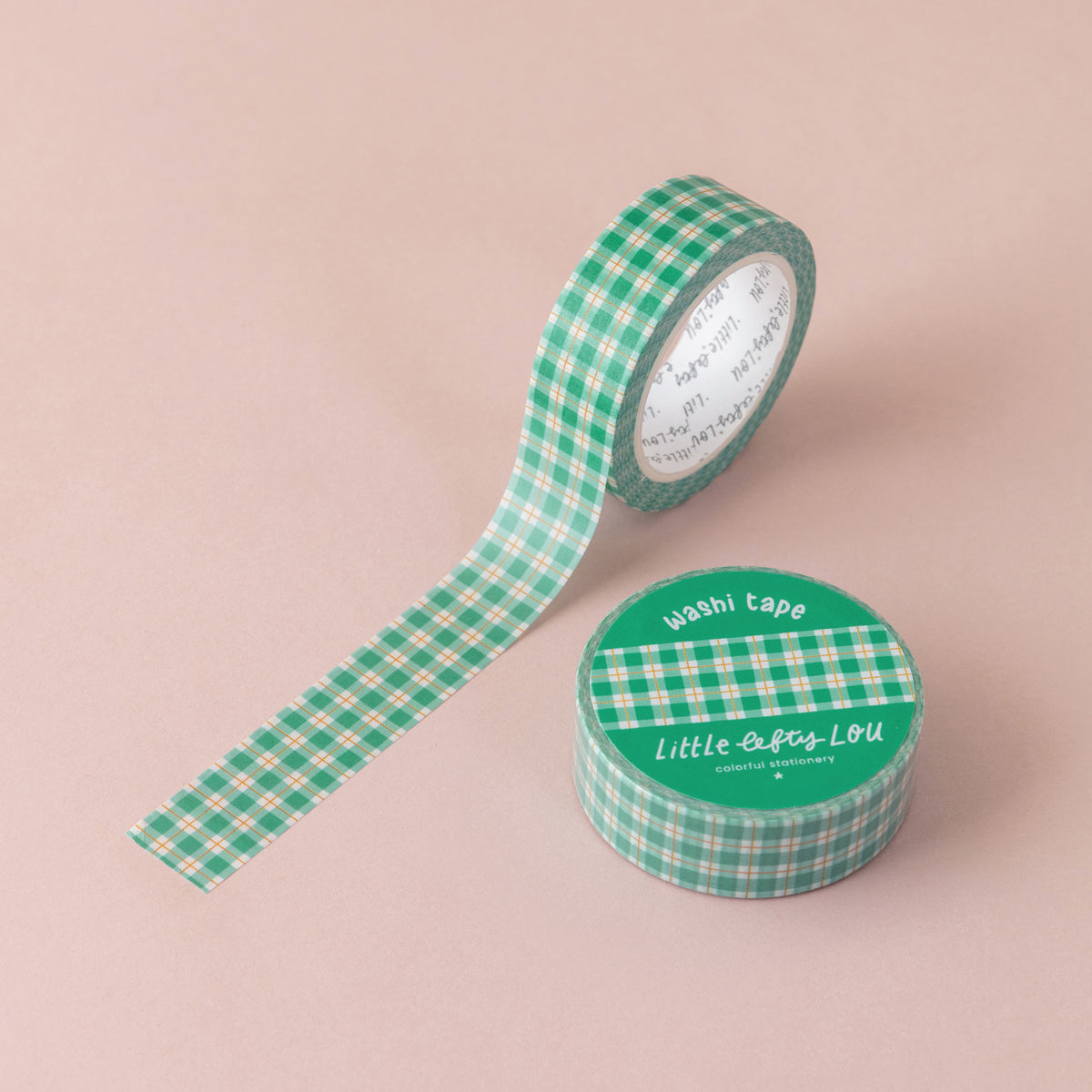 Green Gingham Washi Tape