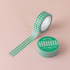 Green Gingham Washi Tape