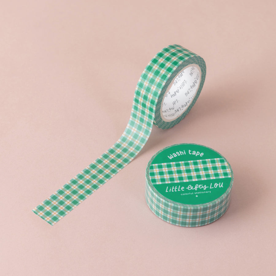 Green Gingham Washi Tape