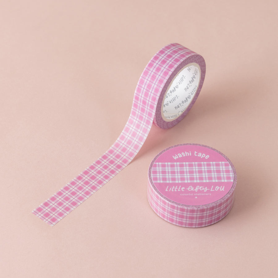 Pink Gingham Washi Tape