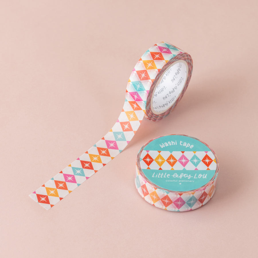 Colorful Starburst Harlequin Washi Tape