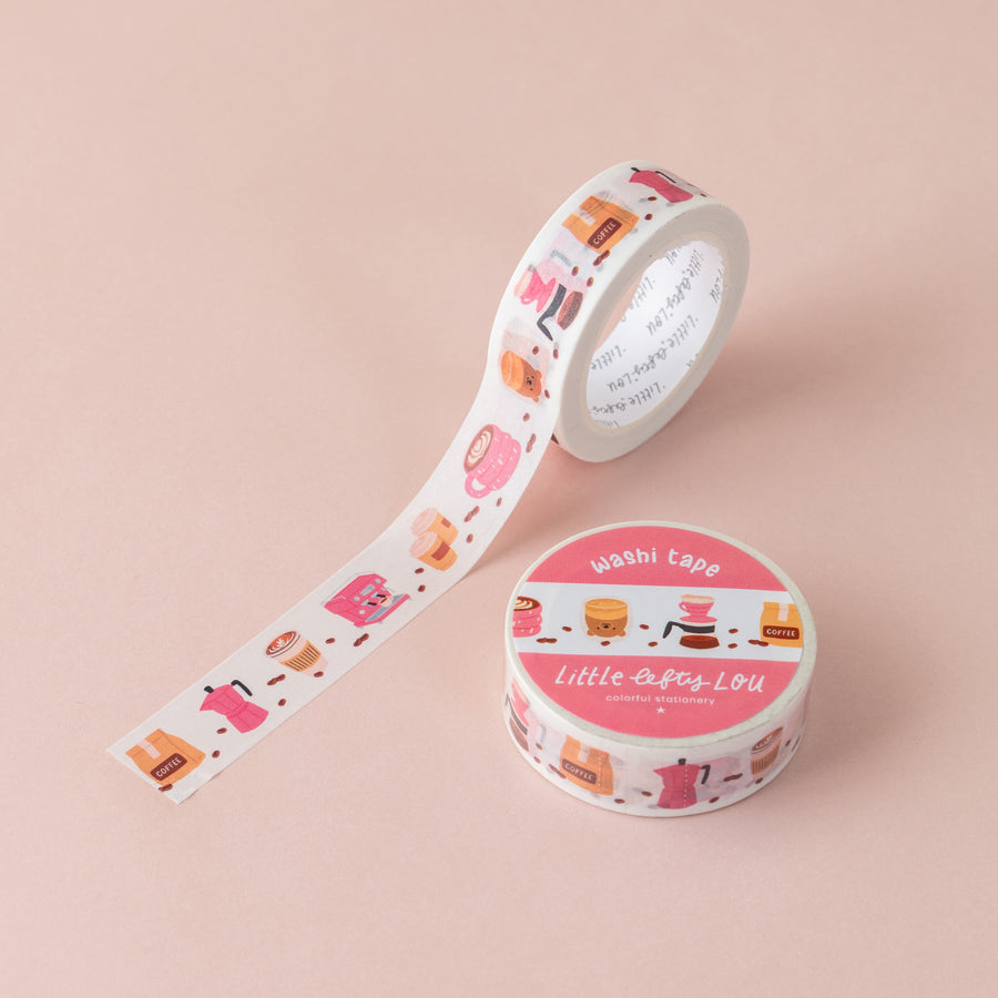 Coffee Time Pink Washi Tape