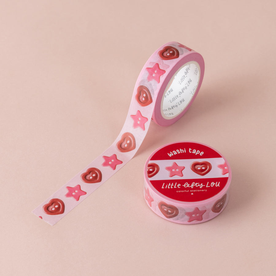 Star And Heart Buttons Washi Tape