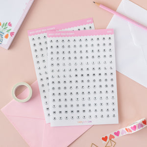 A5 White Letter Bead Sticker Sheet (S051)