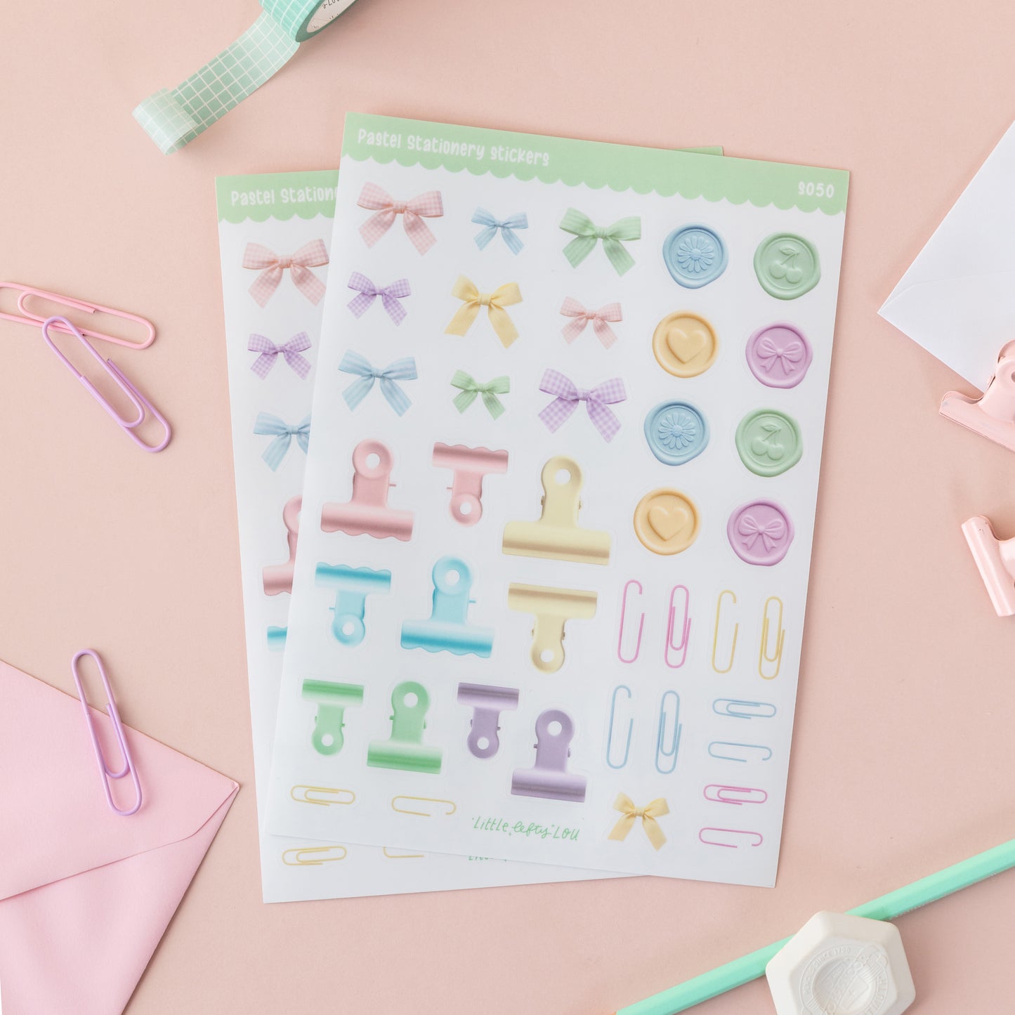 A5 Pastel Stationery Sticker Sheet (S050)