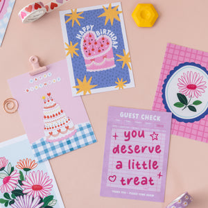 Heart Birthday Cake Postcard