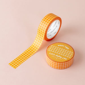 Ochre Yellow Grid Washi Tape