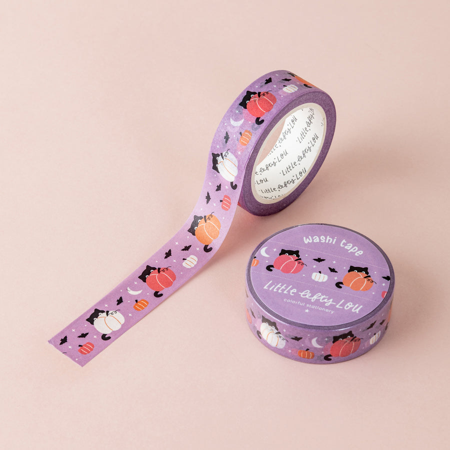 Sneaky Cat Behind Pumpkin Washi Tape