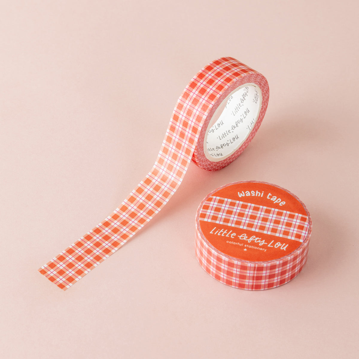 Orange Gingham Washi Tape