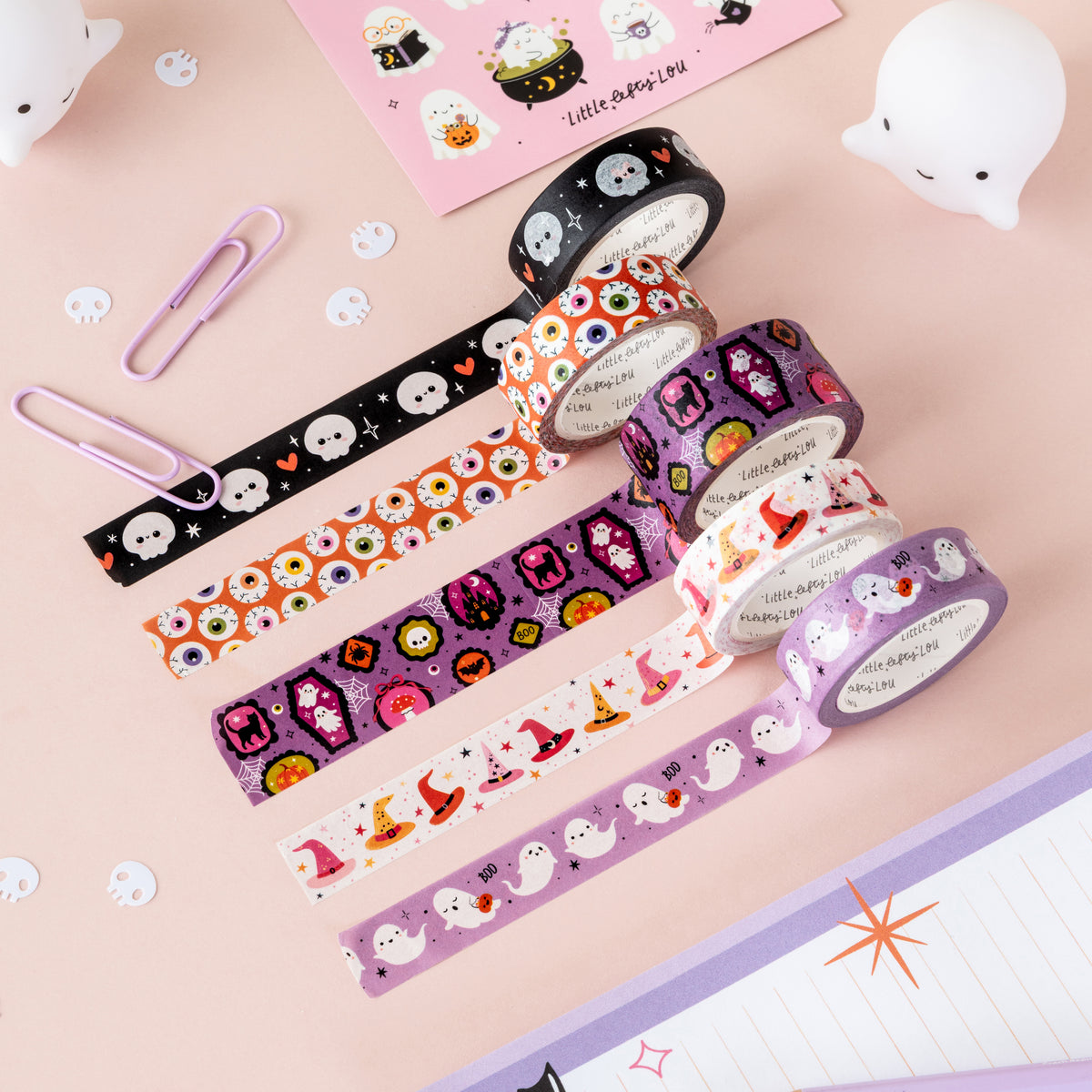Skulls Black Washi Tape