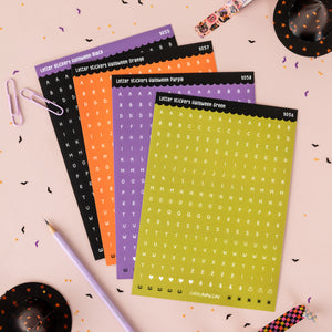 A5 Black Halloween Letters Sticker Sheet (S055)