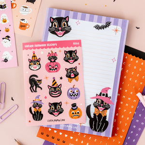 A6 Pink Vintage Halloween Sticker Sheet (S066)