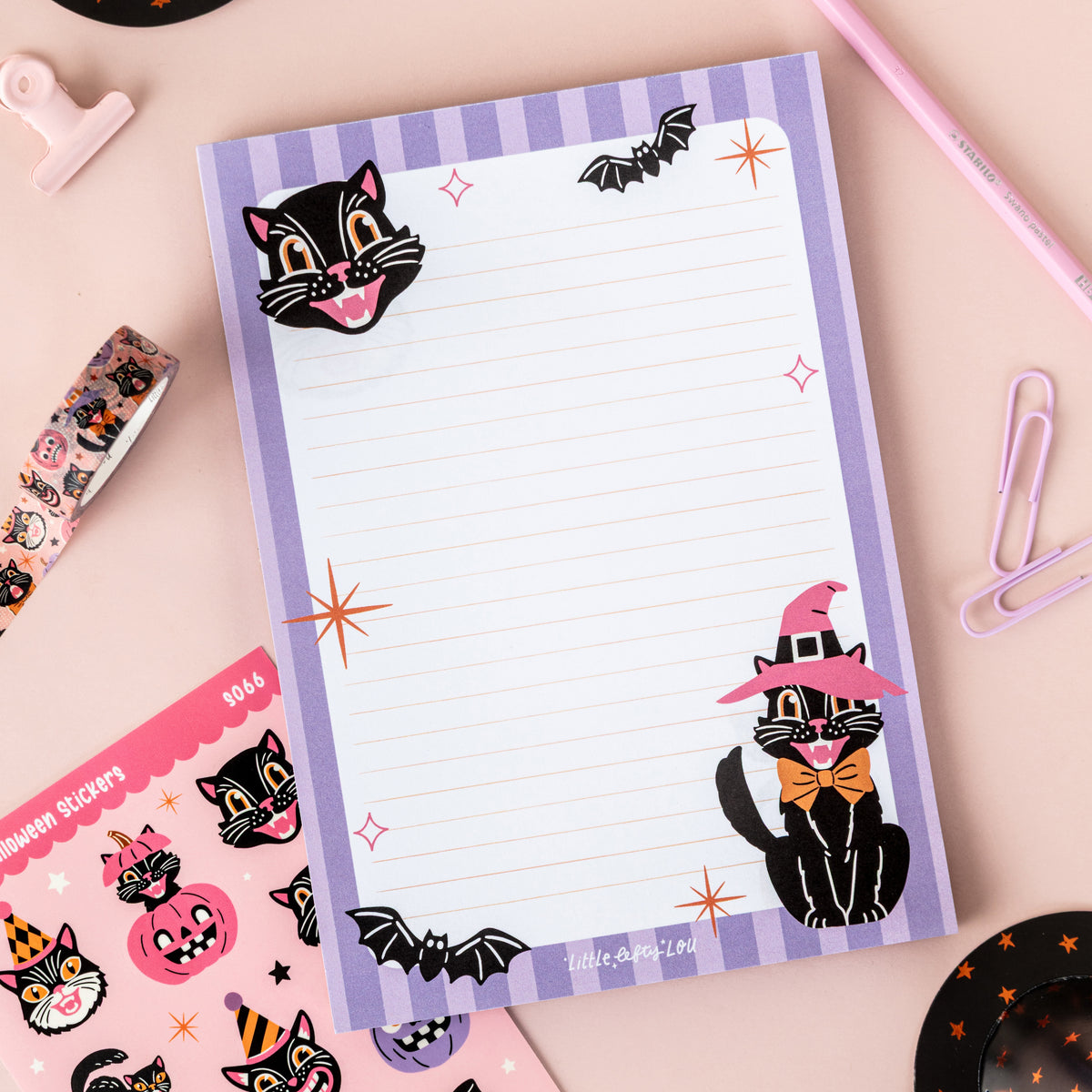 A5 Vintage Halloween Notepad Double Sided