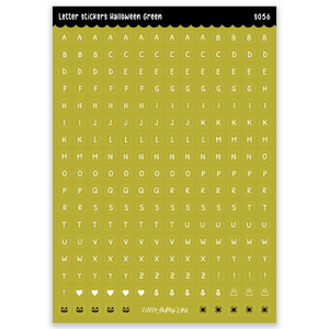 Pre-Order: A5 Green Halloween Letters Sticker Sheet (S056)